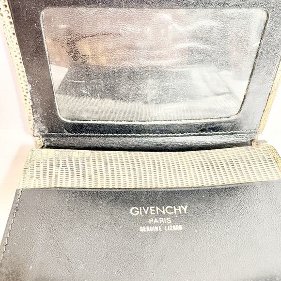 Vintage Givenchy Slim ID Wallet Bi Fold Brown Leather Magnetic Close Worn See - Picture 8 of 11